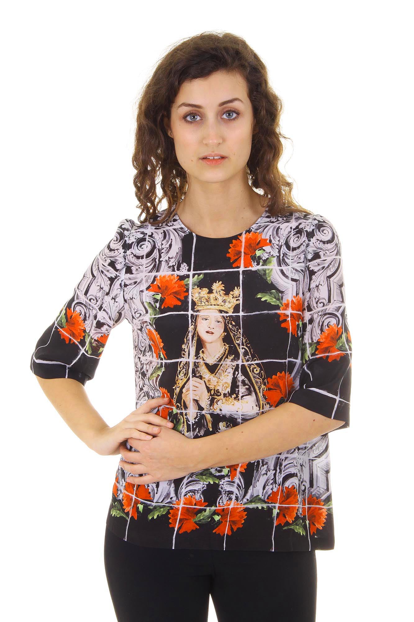Top de manga corta para mujer Dolce & Gabbana F7Q09T FP15W X0800