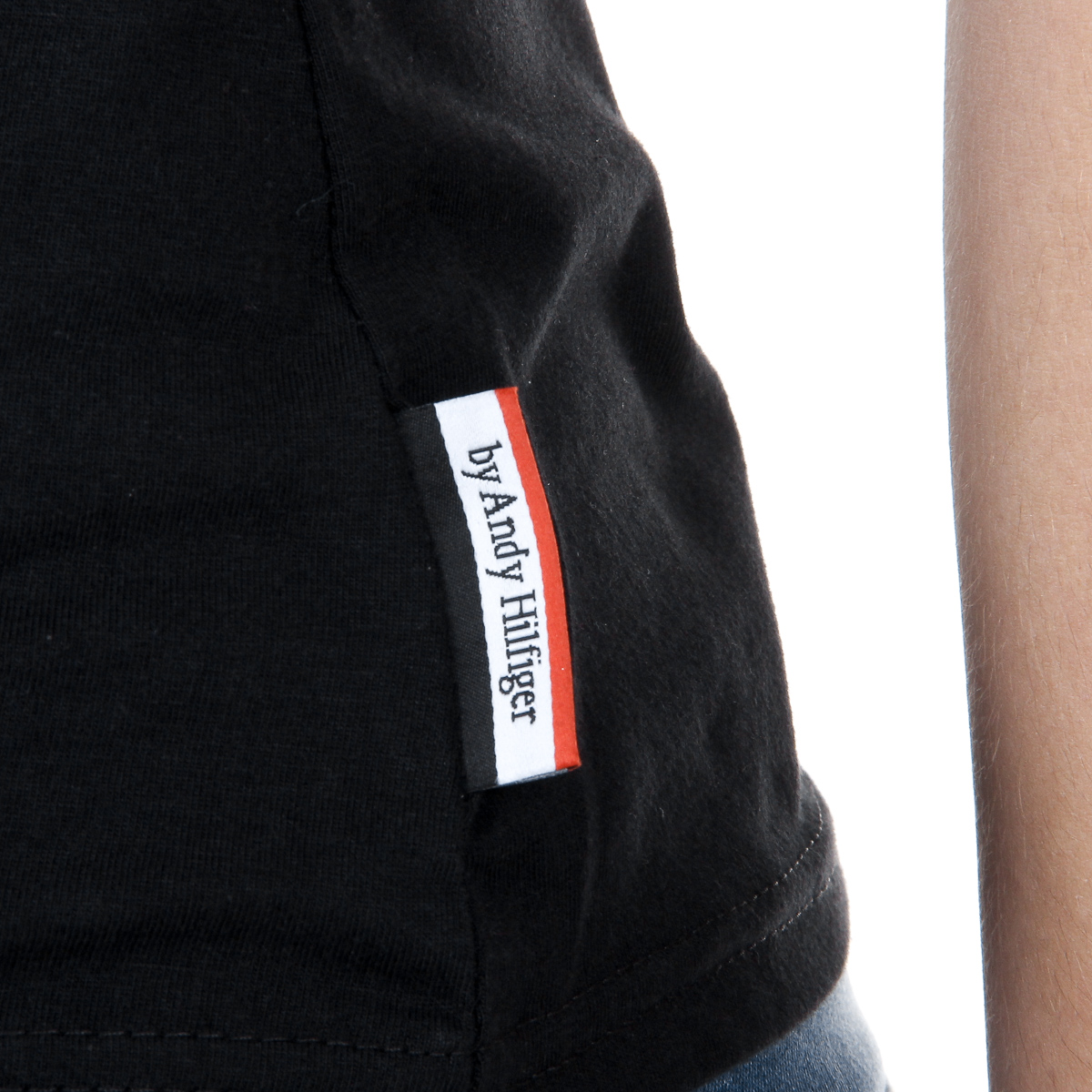 Camiseta Andrew Charles para mujer, manga corta, cuello redondo, color negro TARANA
