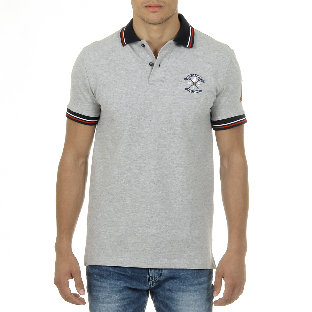 Polo Ufford & Suffolk Polo Club para hombre, manga corta, gris, NOTTE