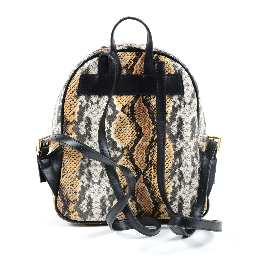 19V69 Italia Womens Backpack Multicolor 5011 PYTHON BROWN BLACK
