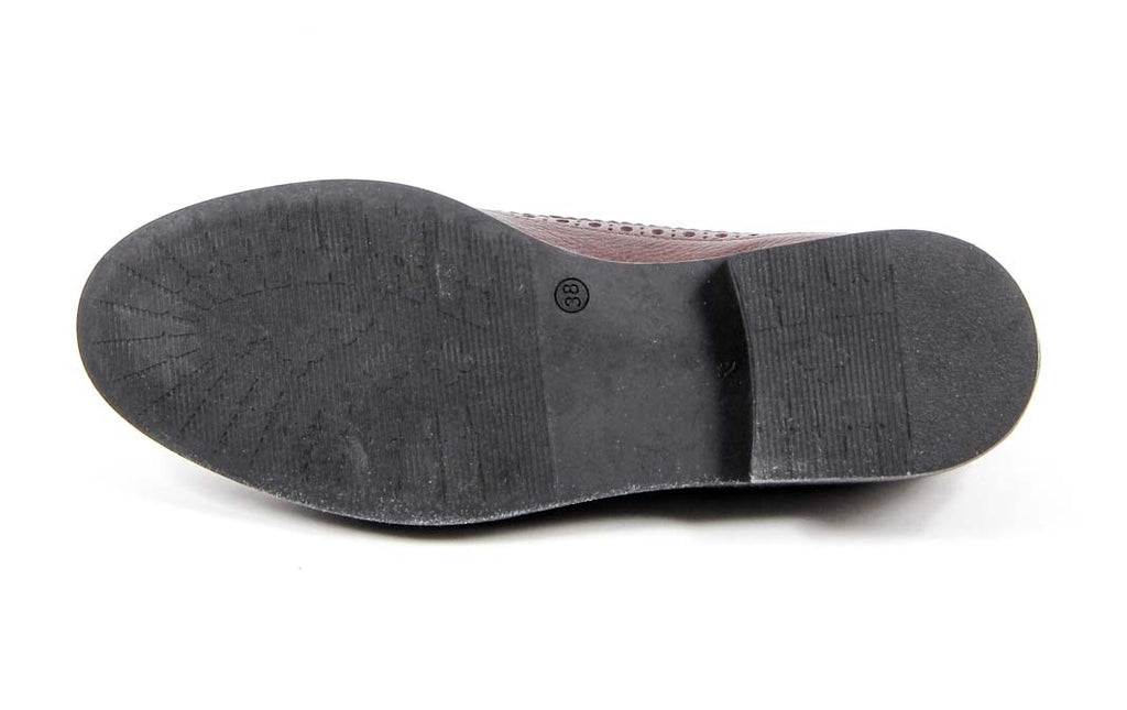 V 1969 Italia - Zapato brogue para mujer B1670 CERVO BURDEOS