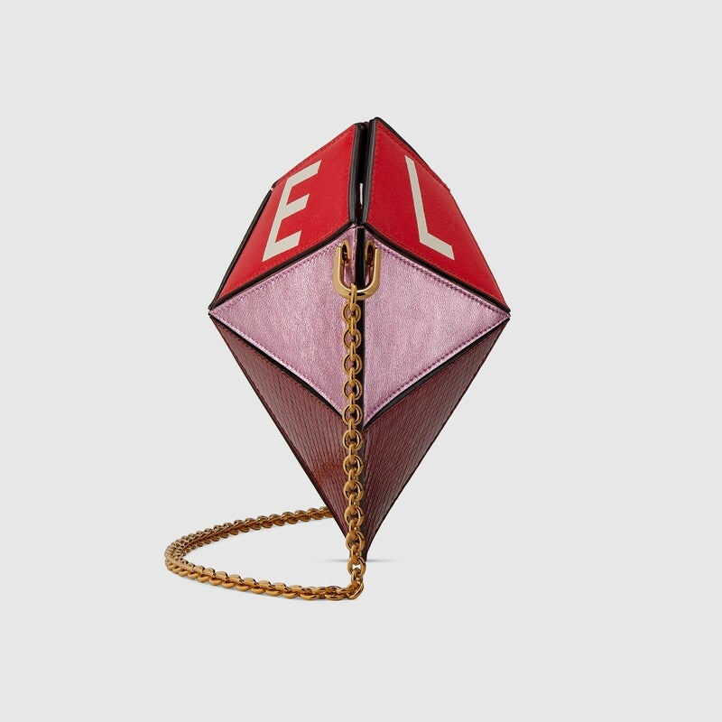 Bolso de hombro pequeño Gucci en forma de corazón rojo rosa