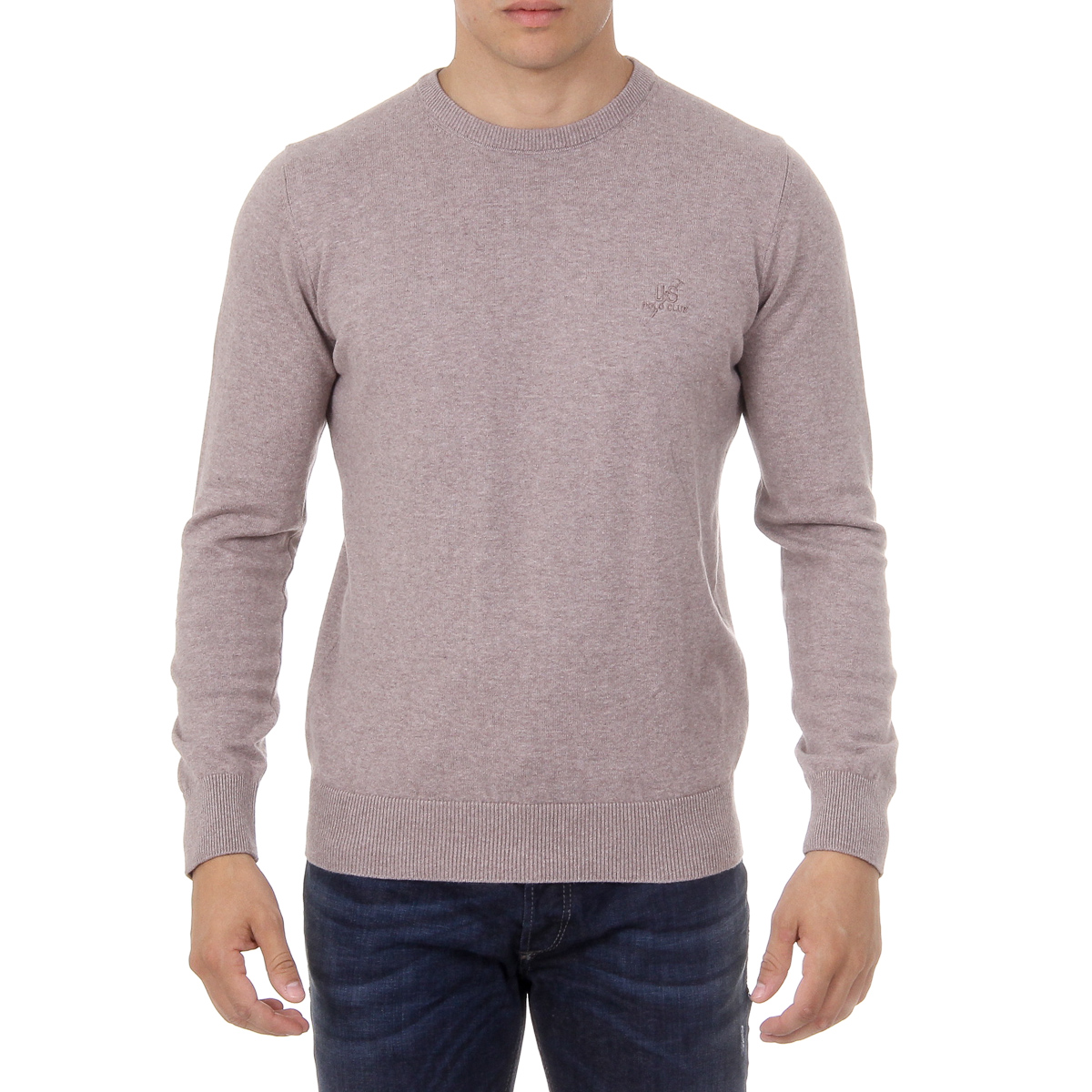 Suéter de hombre Ufford & Suffolk Polo Club de manga larga y cuello redondo PULLRUS100 VISON