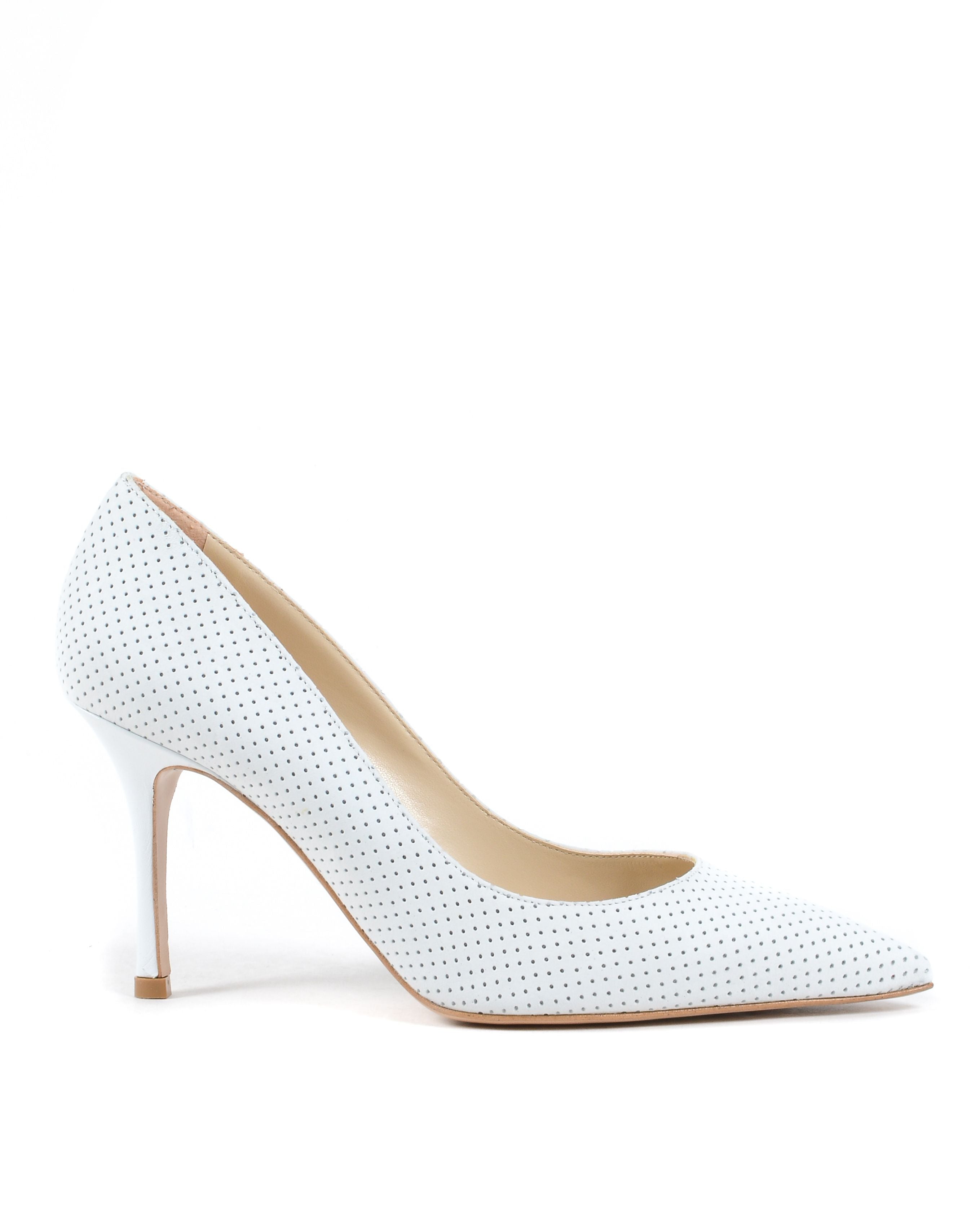 19V69 Italia - Zapatos de salón para mujer, color blanco, DEC85 CALF TRAF GESSO