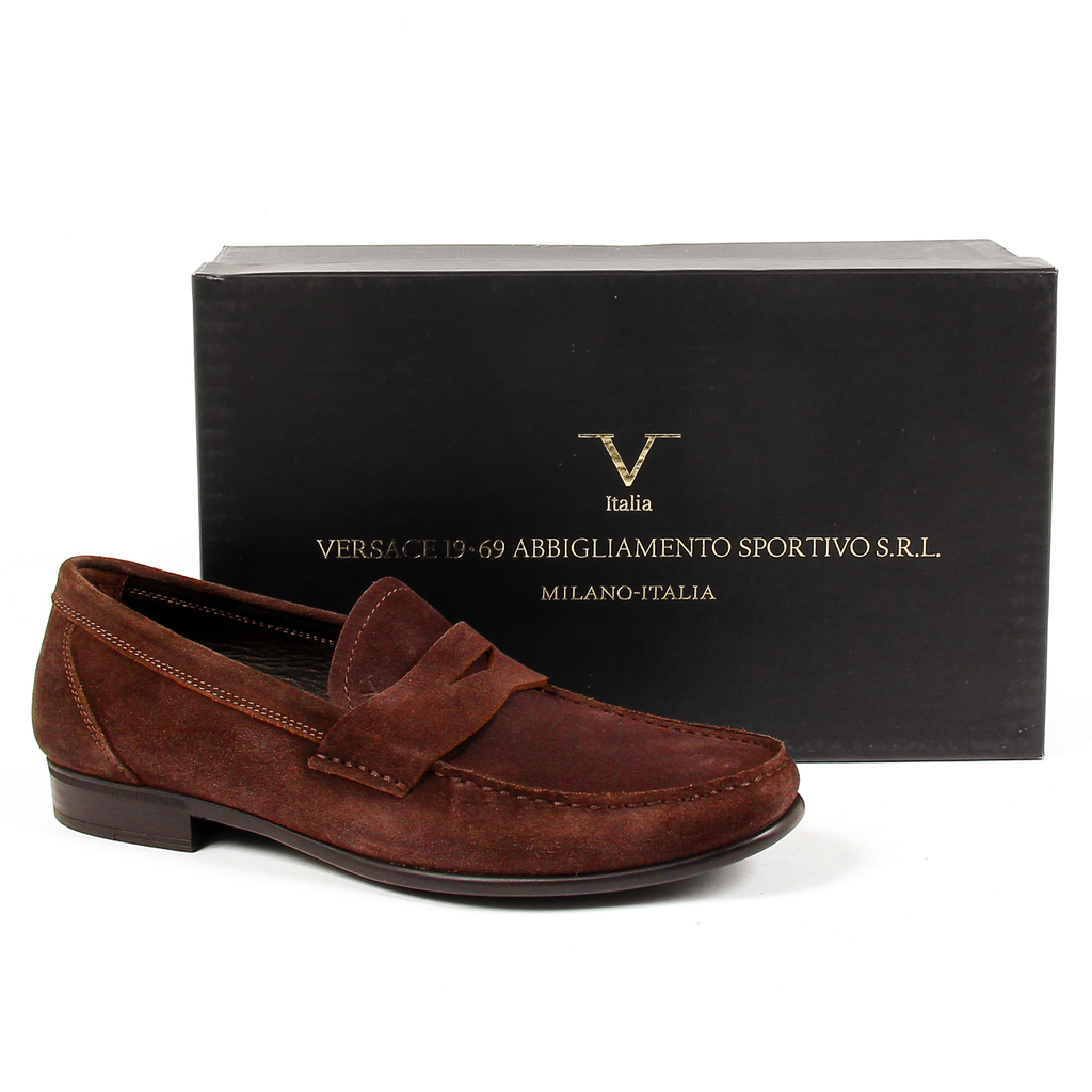 Mocasines V 1969 Italia para hombre, color marrón, LEONARDO