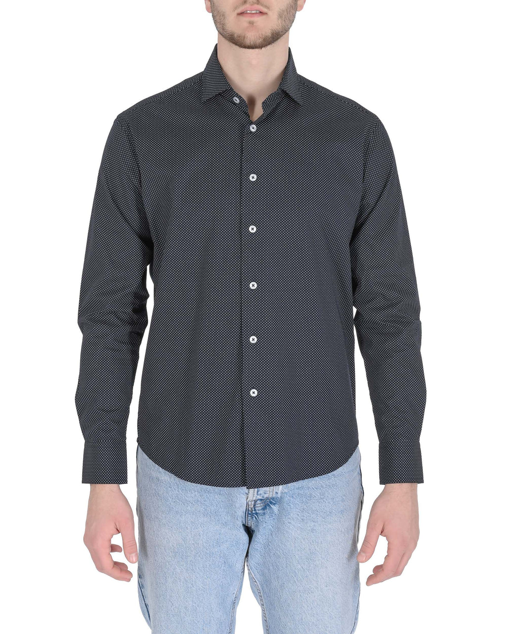 Camisa Italia para hombre 19V69 JERALD AZUL MARINO
