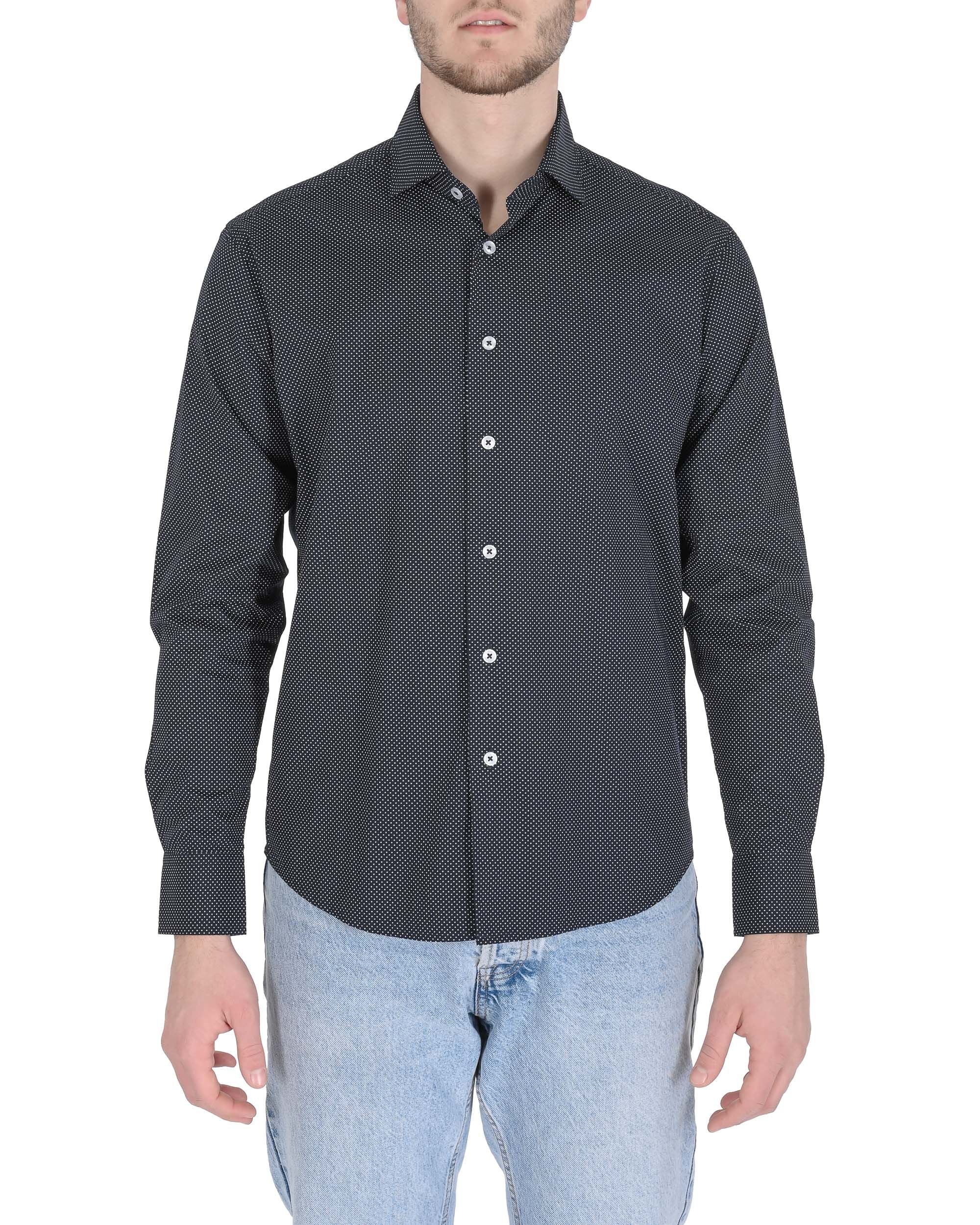 Camisa Italia para hombre 19V69 JERALD AZUL MARINO