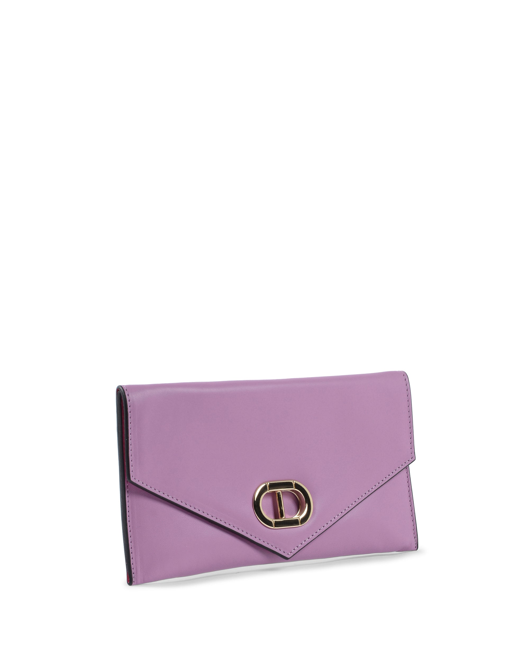 Clutch tipo sobre de piel morado