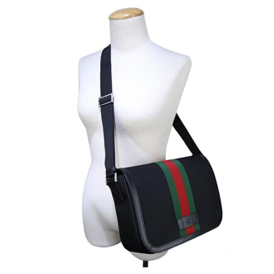Bolso bandolera Gucci Web Stripe para hombre, color negro