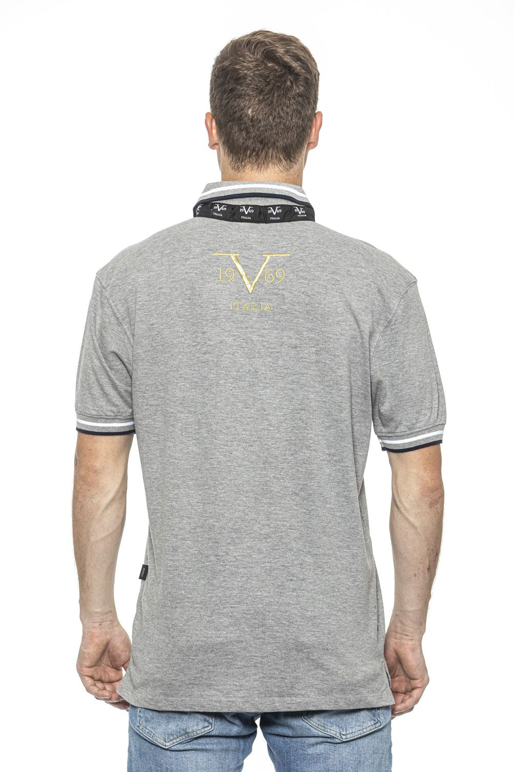 19V69 Italia Polo para hombre gris RETRO GREY
