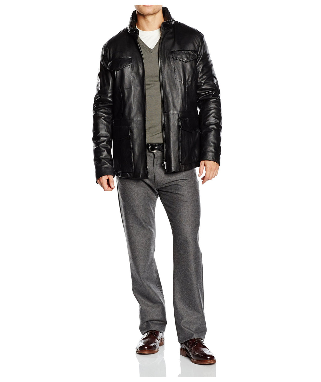 Armani Collezioni chaqueta de cuero para hombre PCG82P PCP81 999