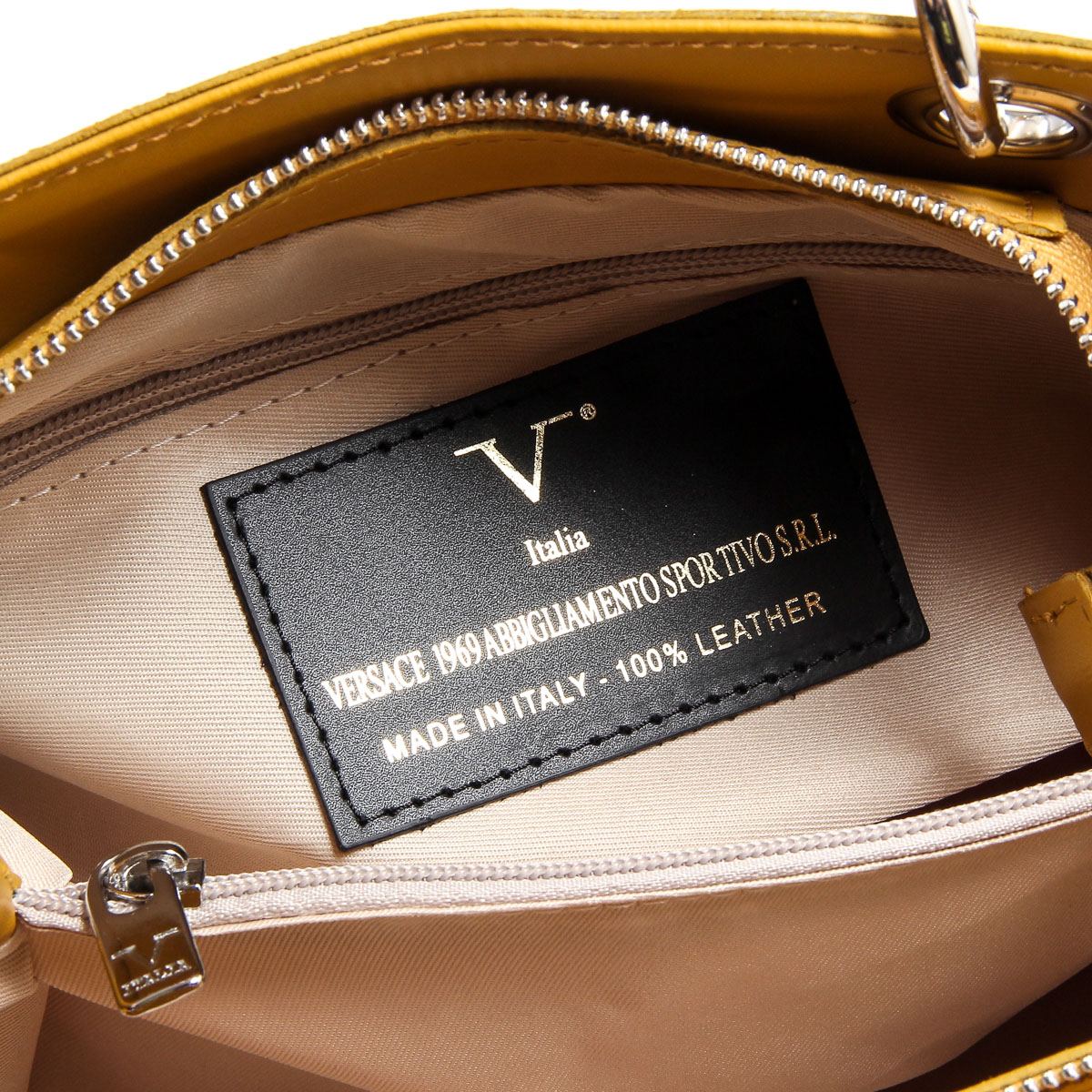 Bolso de mano para mujer V 1969 Italia V004-S RUGA SENAPE