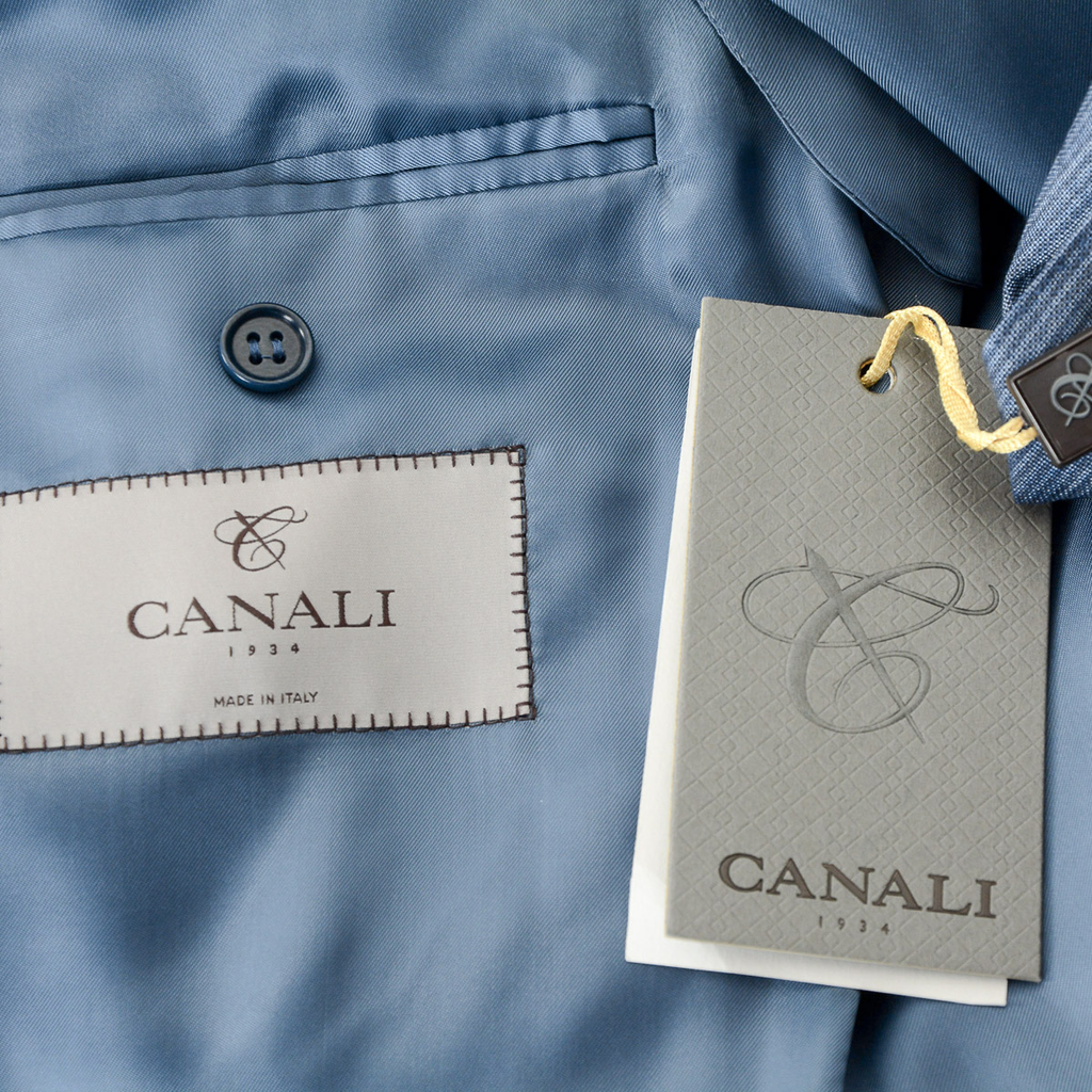 Canali Mens Suit Long Sleeves Light Blue