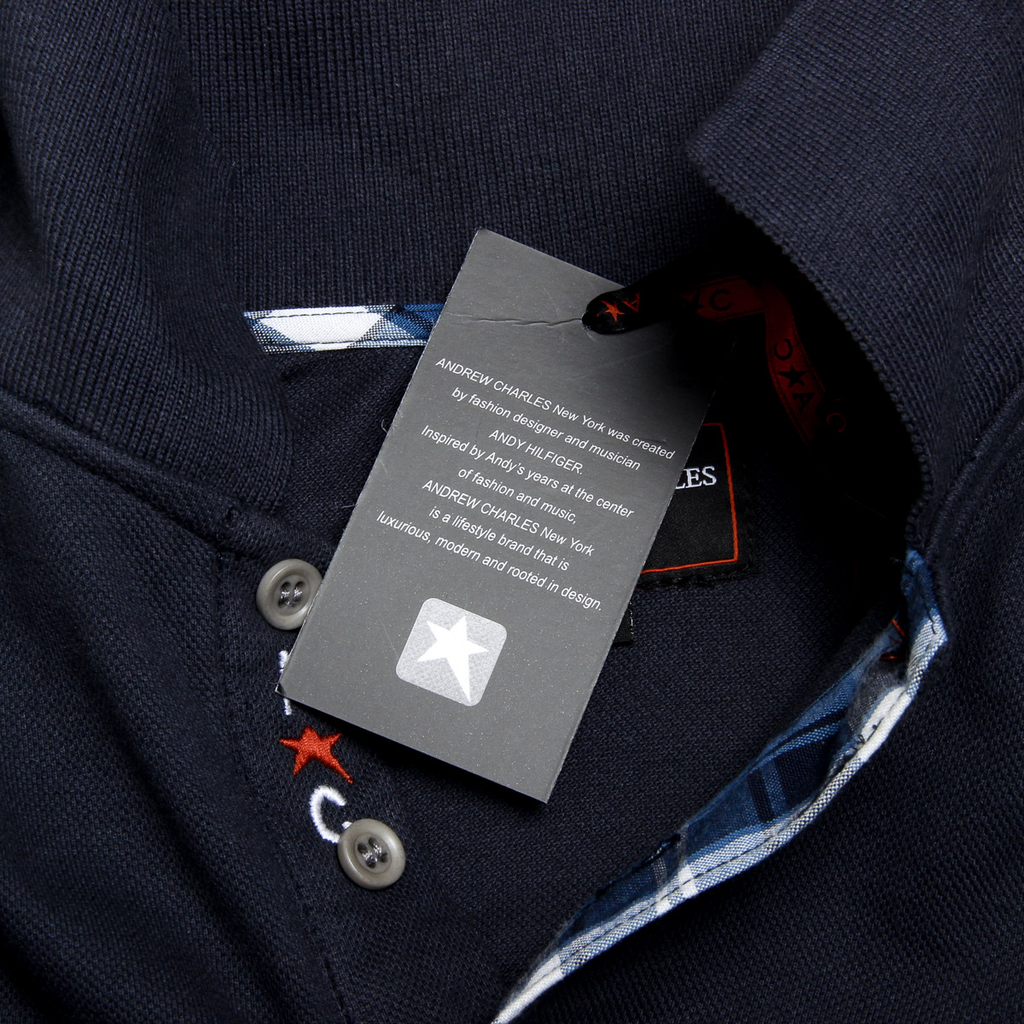 Polo Andrew Charles para hombre de manga corta azul oscuro SEMELO