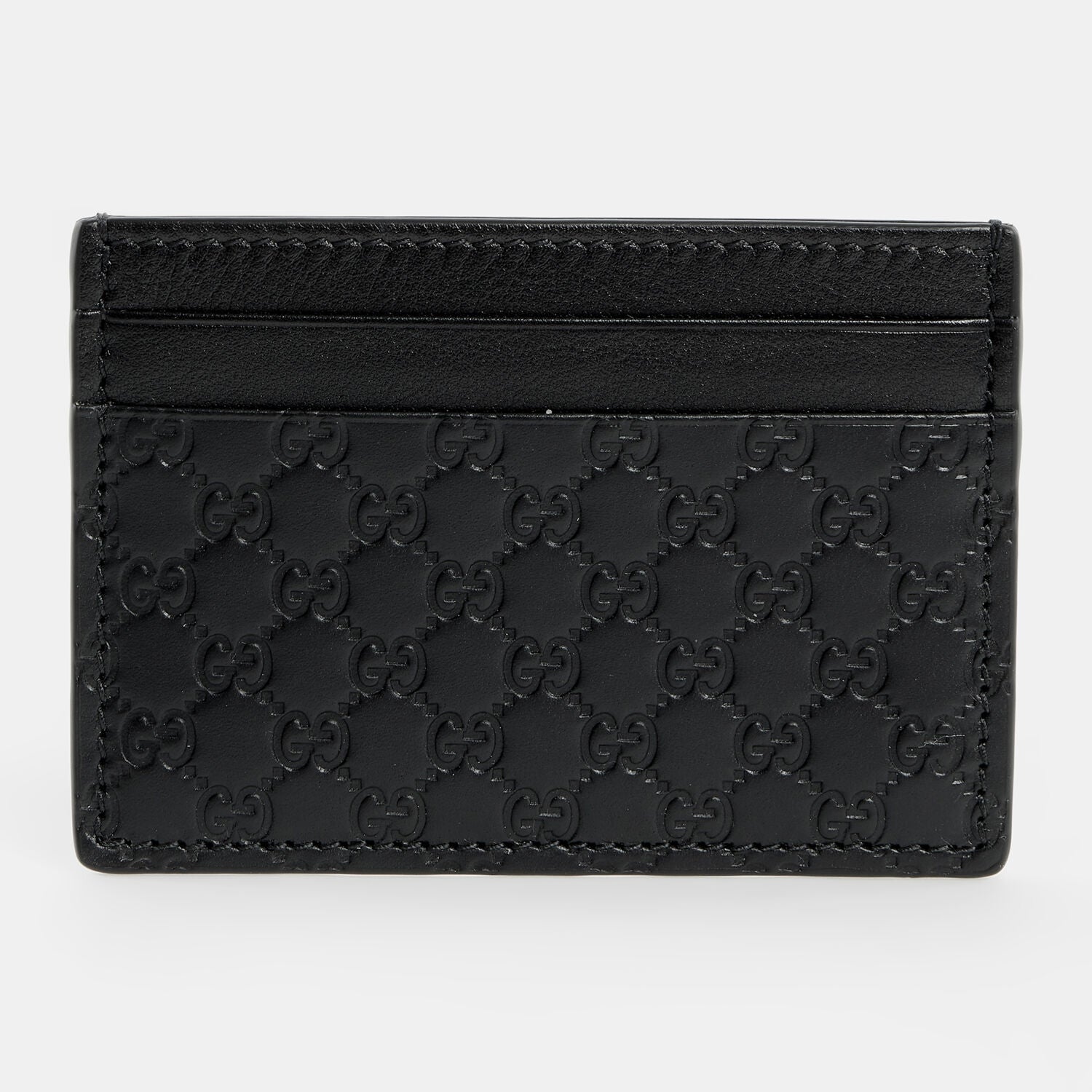 Tarjetero de piel Gucci Guccissima negro