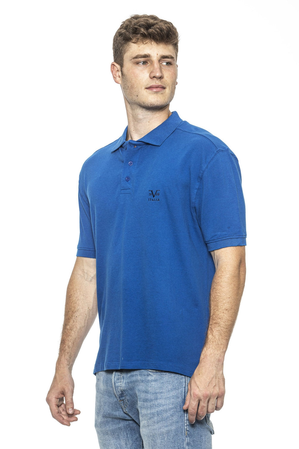 19V69 Italia Polo para hombre azul RICAMO ROYAL BLUE