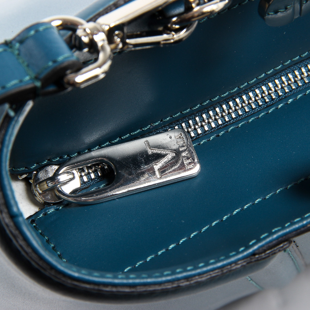 Bolso de mano para mujer V 1969 Italia V008-S RUGA PETROLIO