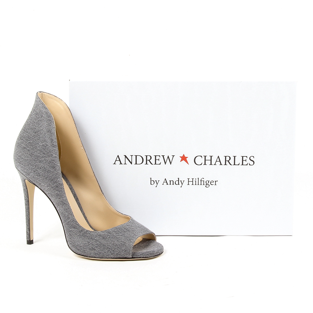 Andrew Charles Womens Pump Open Toe Denim DAFNE