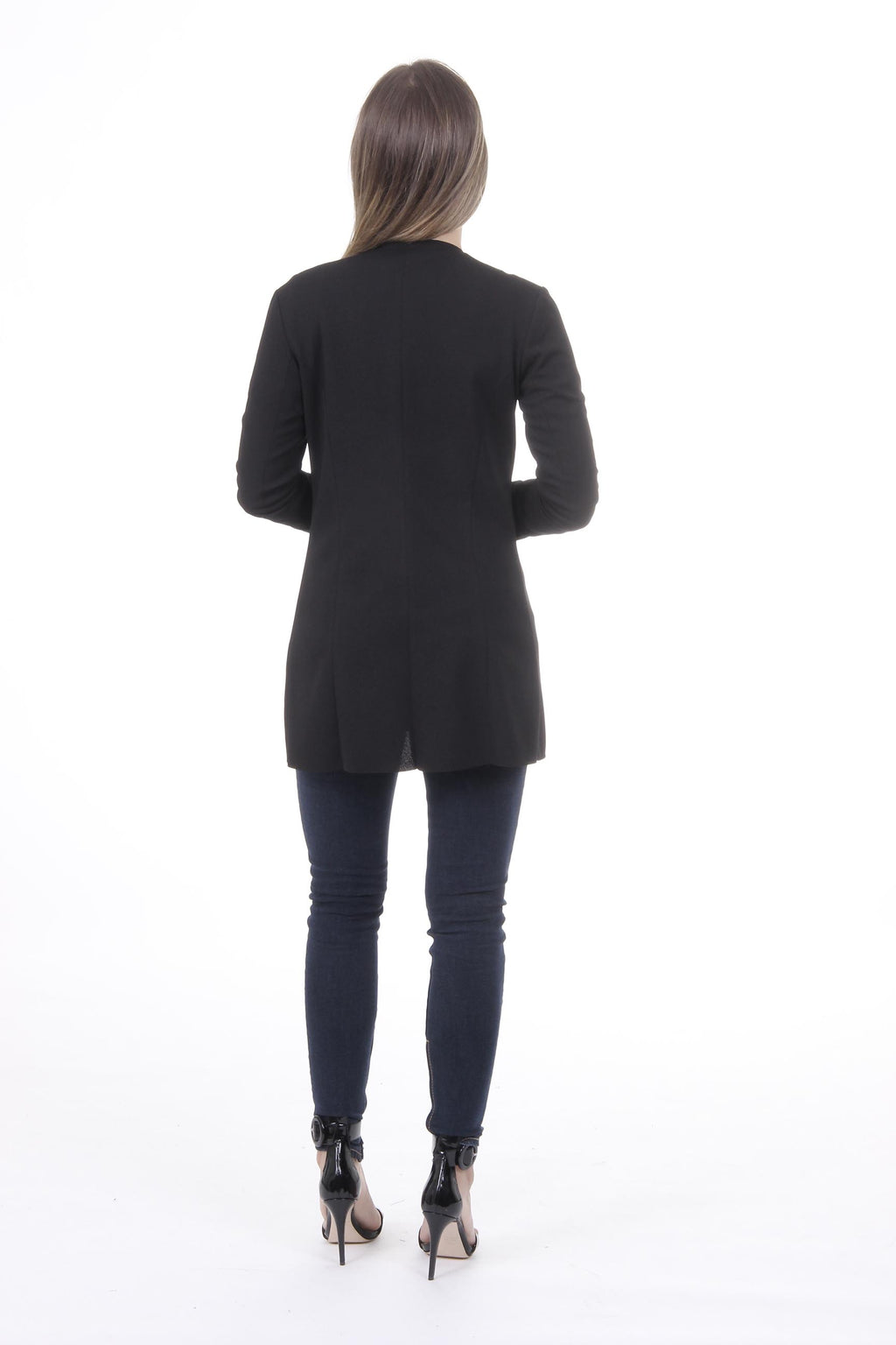 V 1969 Italia Chaqueta Mujer GIACCA LUNA TESS. BUCEO CREPÉ NERO