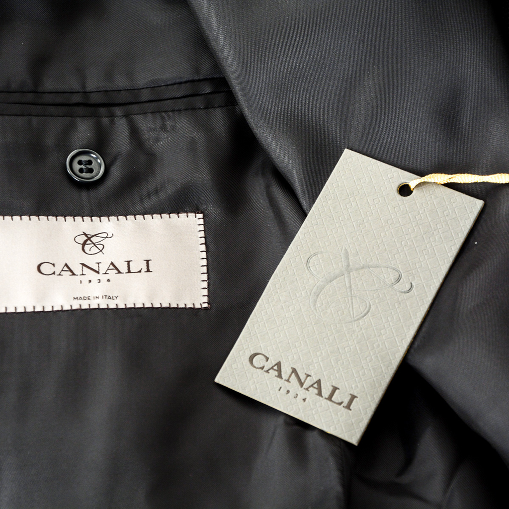 Canali Mens Suit Long Sleeves Dark Grey