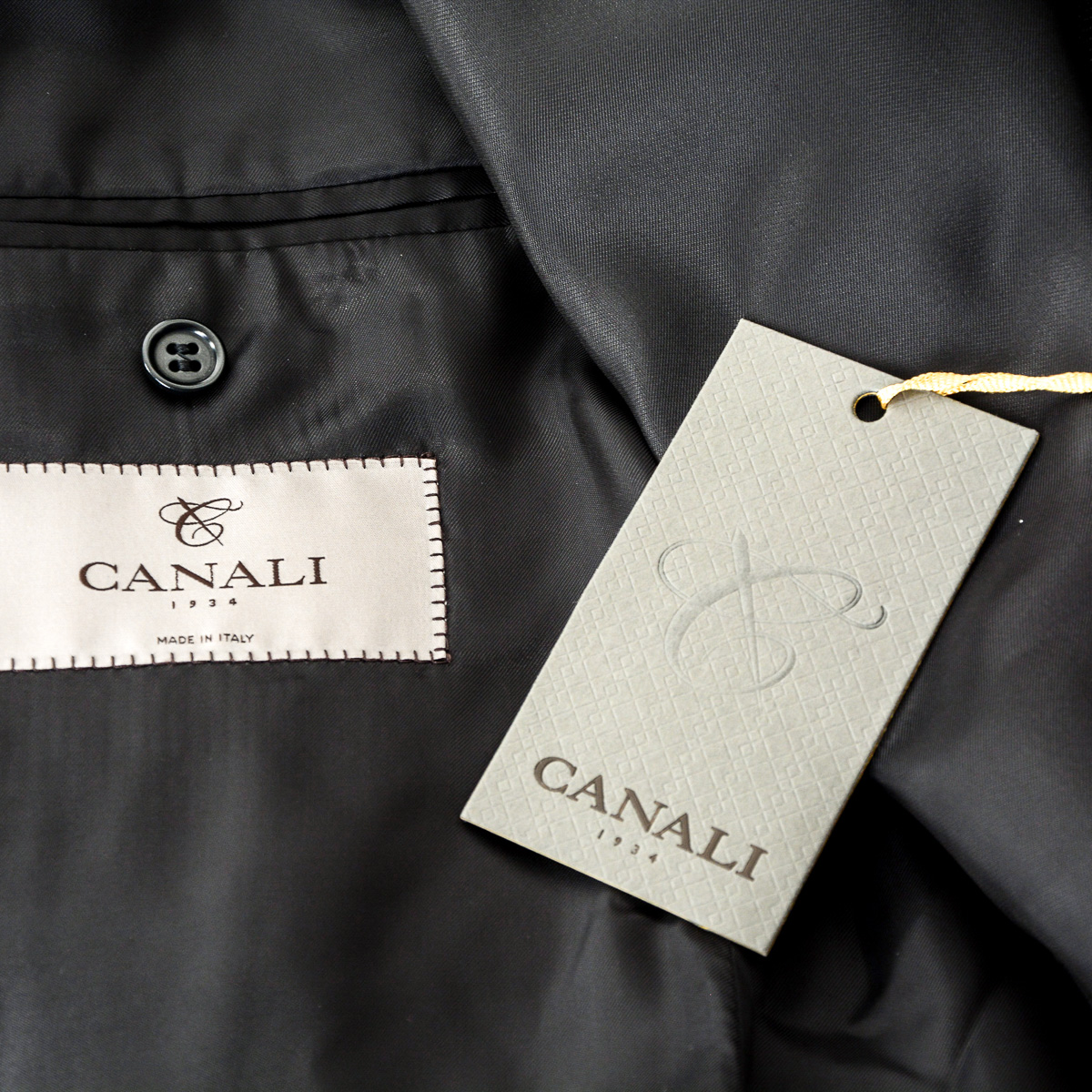 Canali Mens Suit Long Sleeves Dark Grey