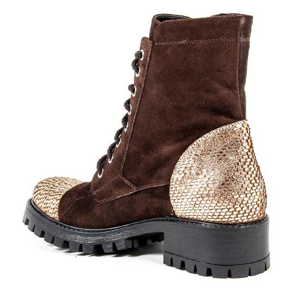 Bota corta para mujer V 1969 Italia B1476 VELOUR TDM PITONE BRONZO