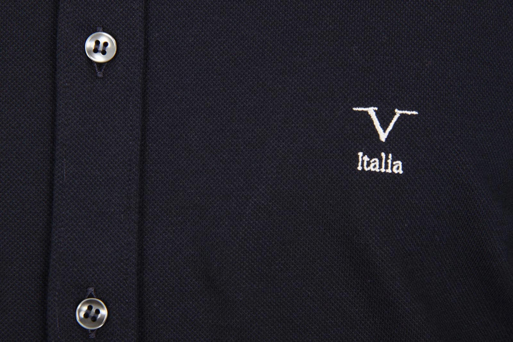 Camisa de manga larga para hombre V 1969 Italia Paris Piquet Blu