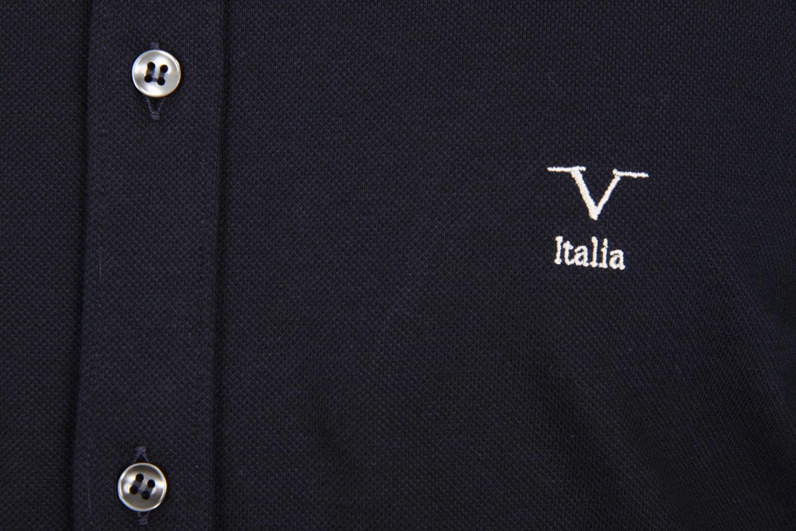 Camisa de manga larga para hombre V 1969 Italia Paris Piquet Blu