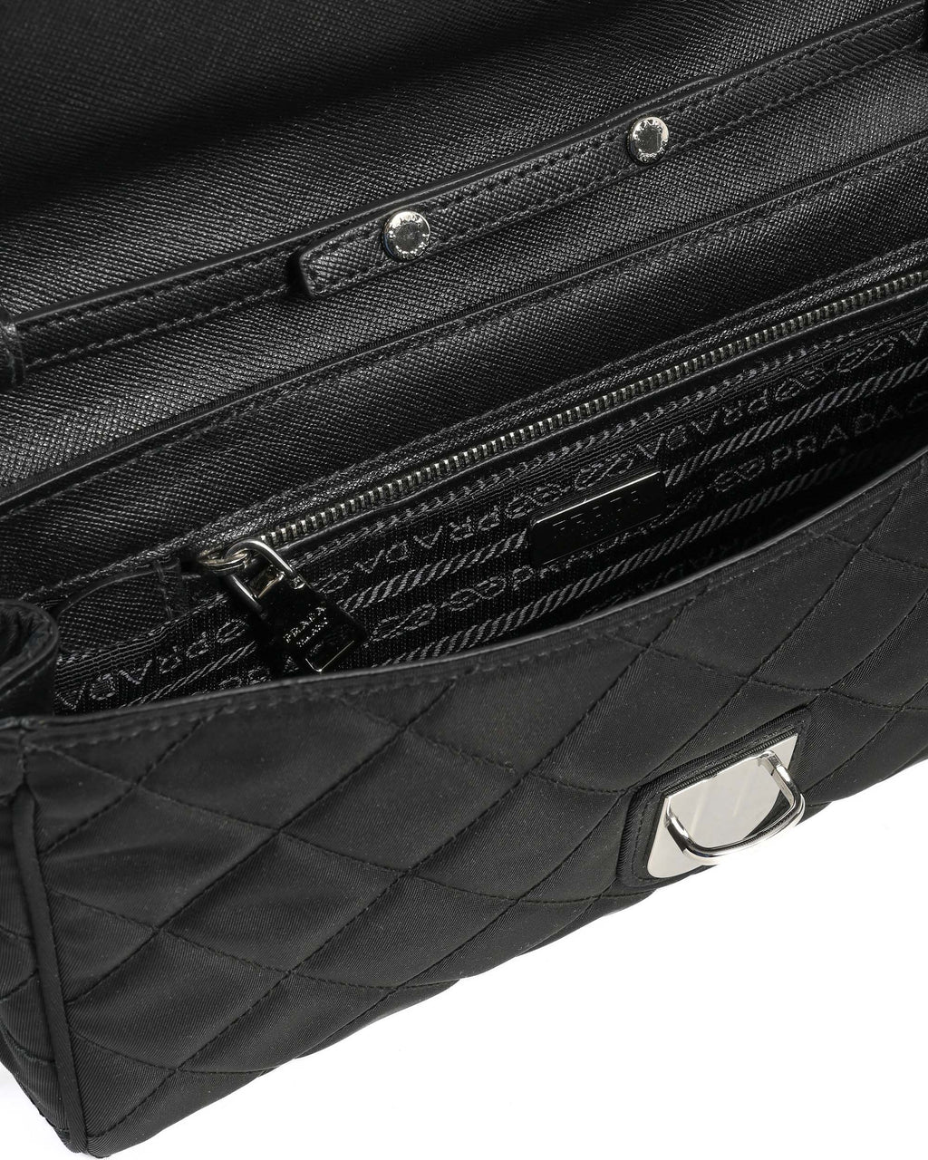 Prada Bolso clutch BP0584 negro Impuntu Tessuto