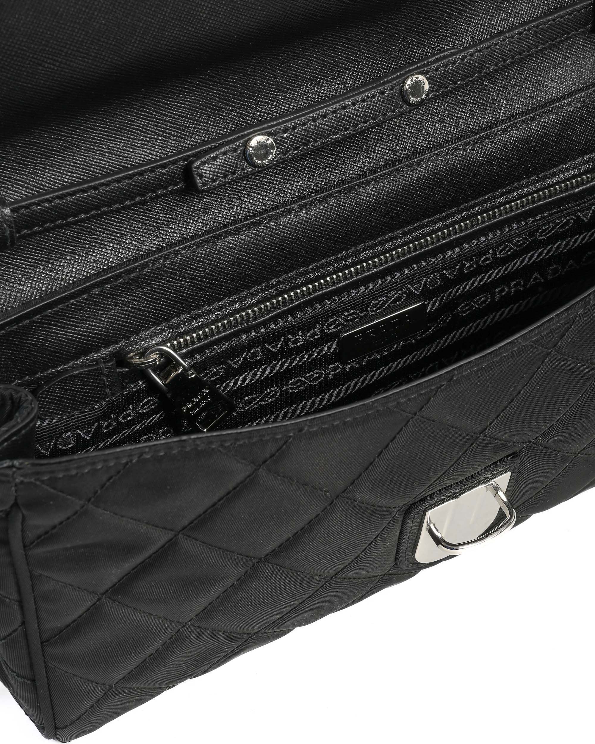 Prada Bolso clutch BP0584 negro Impuntu Tessuto