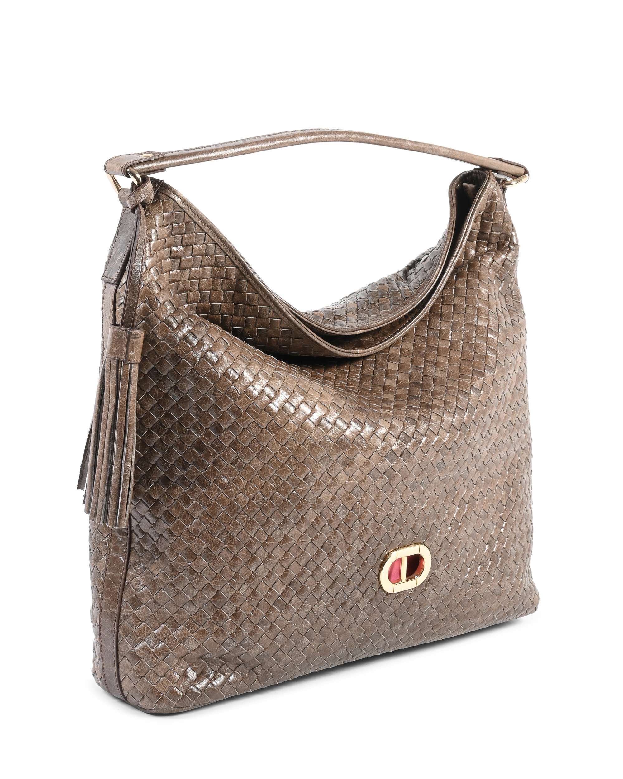Dee Ocleppo Womens Handbag GM2054 MIAMI INTRECCIATO FANGO