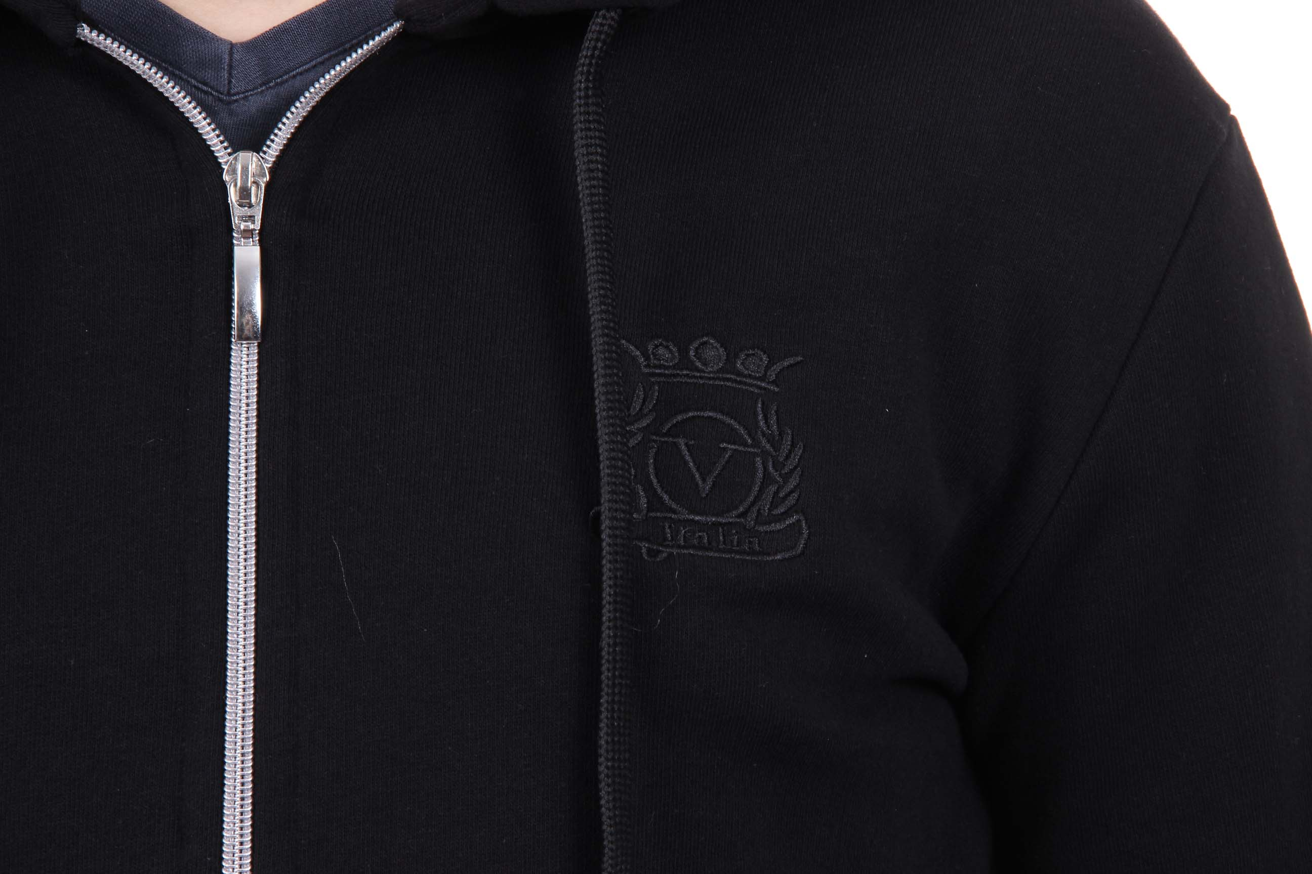Sudadera con capucha y cremallera V 1969 Italia para hombre, ART. 4468 NEGRO