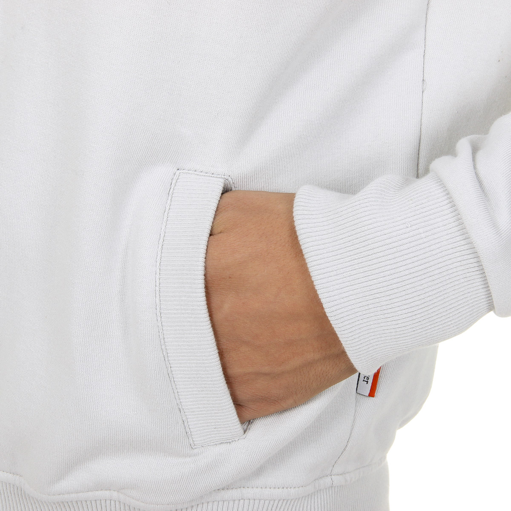 Sudadera con capucha Andrew Charles para hombre con cremallera, manga larga, cuello redondo, gris claro FELA