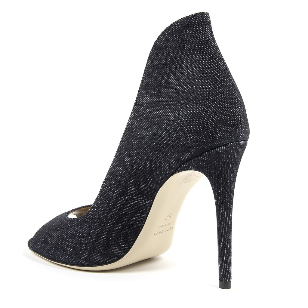 V 1969 Italia Womens Pump Open Toe Black STELLA