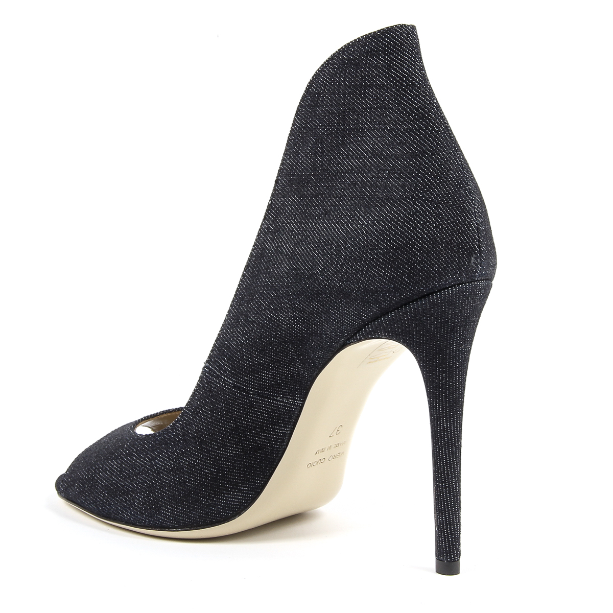V 1969 Italia Womens Pump Open Toe Black STELLA