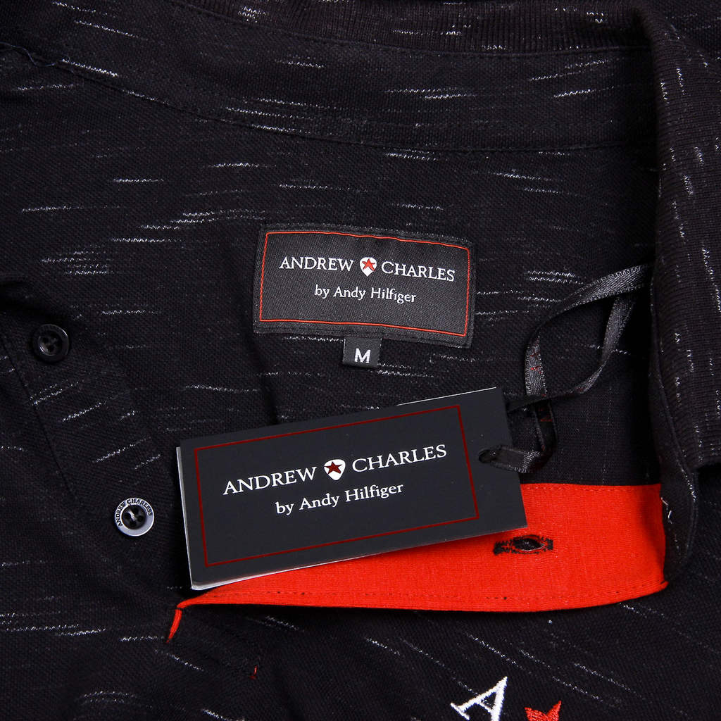 Andrew Charles Mens Polo Short Sleeves Black RYAN