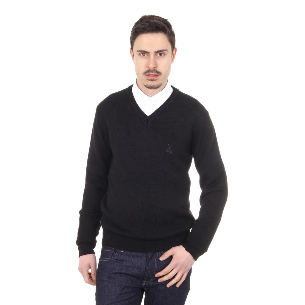 V 1969 Italia Jersey con cuello de pico para hombre 9803 SCOLLO V NERO