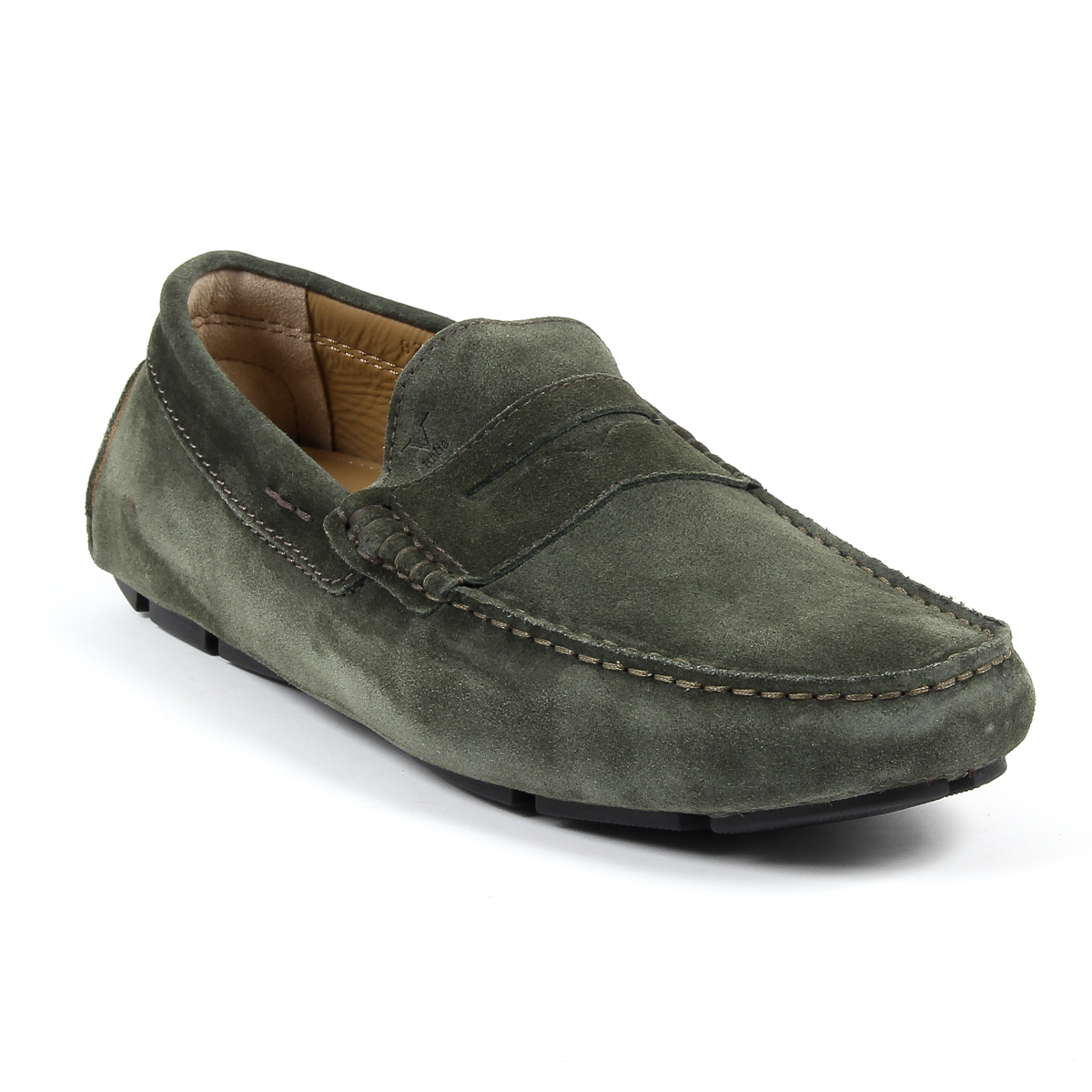 Mocasines V 1969 Italia para hombre, color verde STEWART