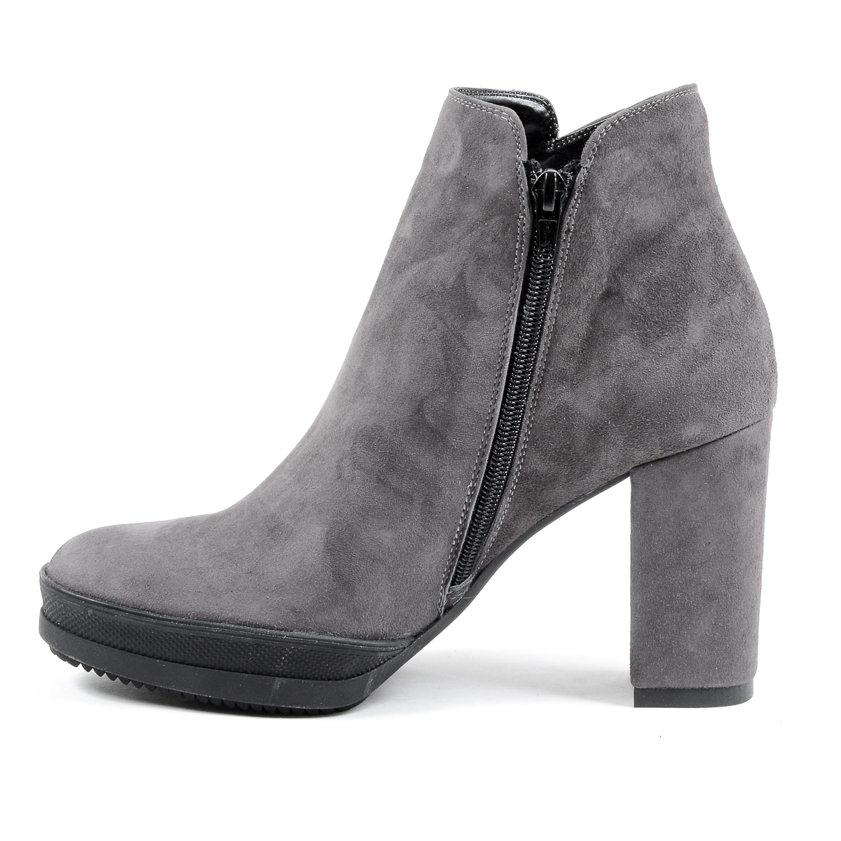 Andrew Charles Womens Heeled Ankle Boot Grey SHERYL