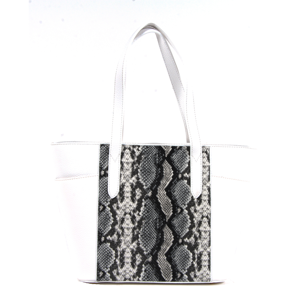 19V69 Italia Womens Handbag White 8000 PYTHON WHITE