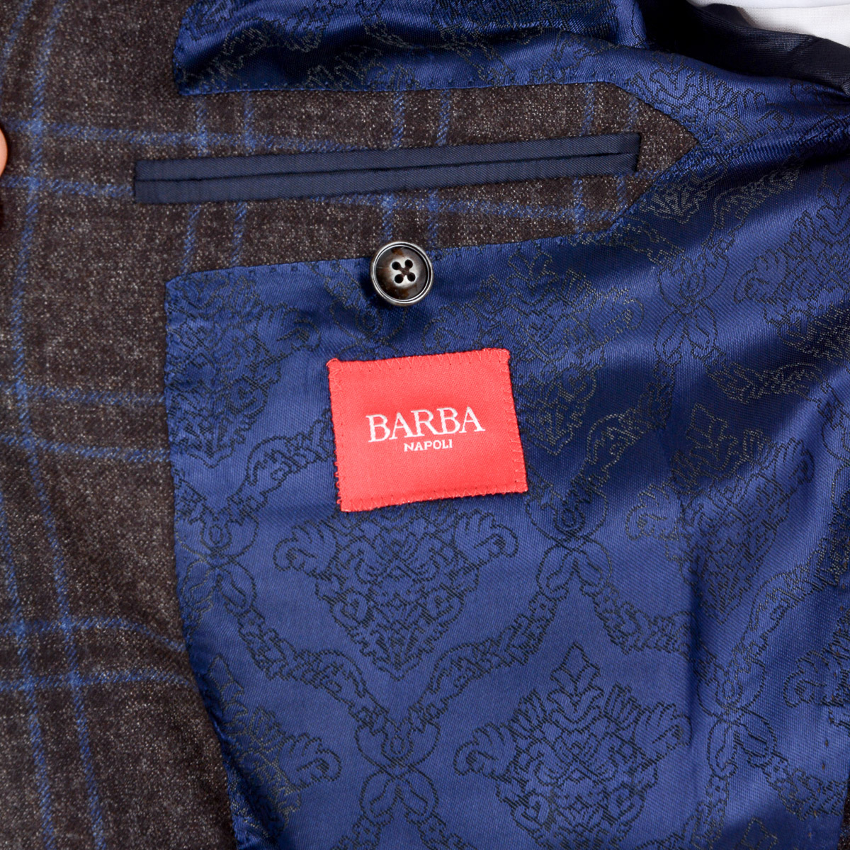 Chaqueta Barba Napoli para hombre de manga larga a cuadros