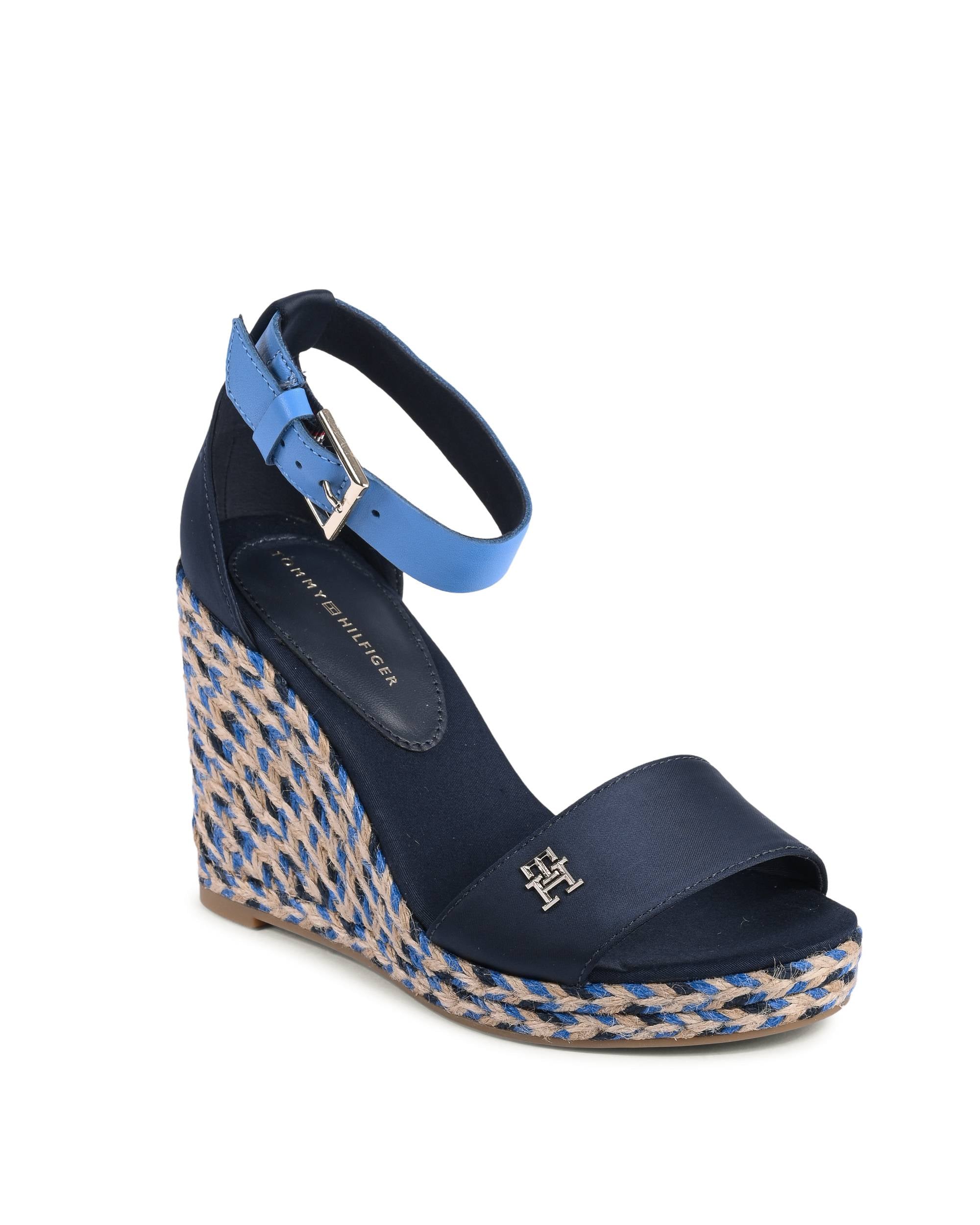 Tommy Hilfiger - Sandalias de cuña para mujer, color azul, FW0FW079140G3