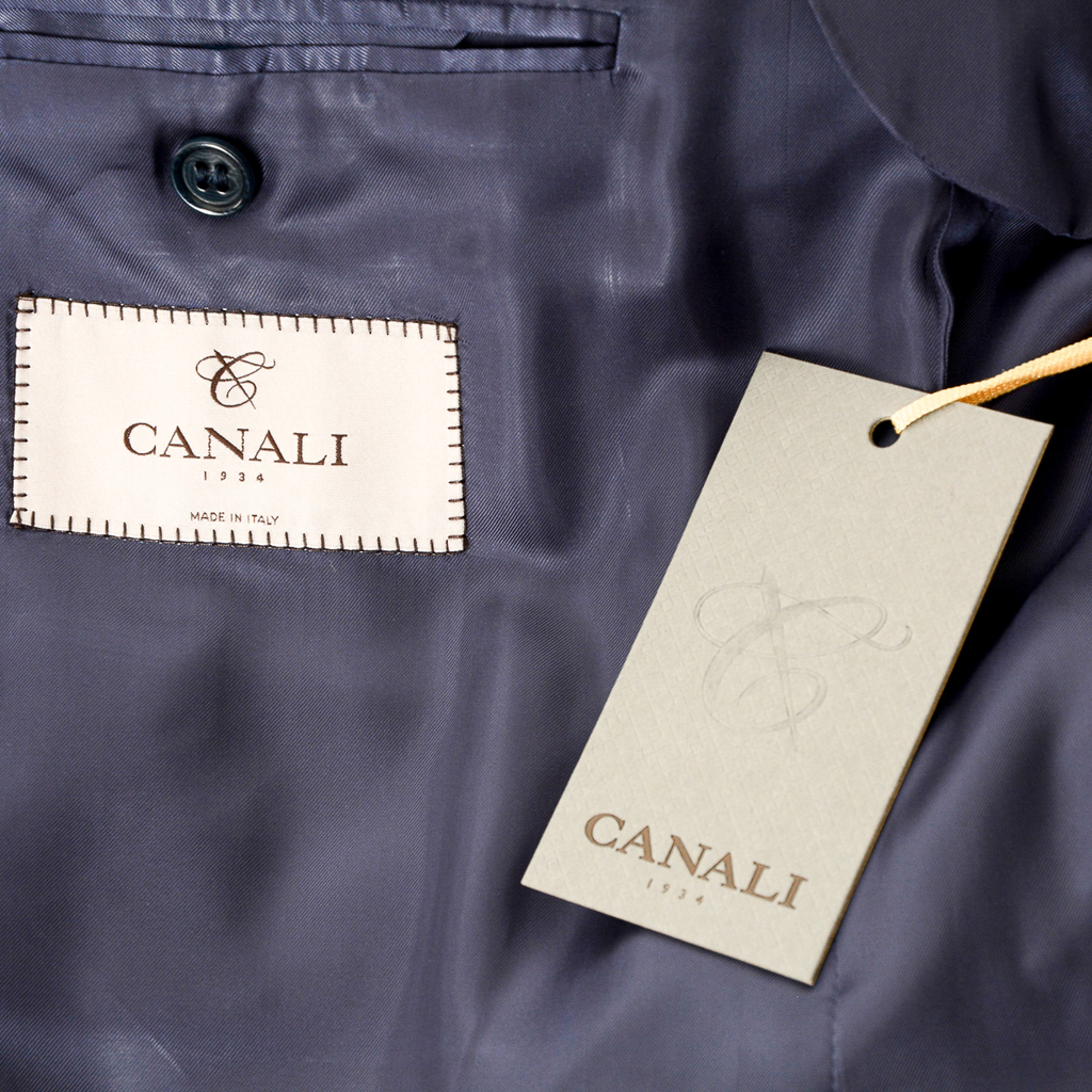 Chaqueta Canali para hombre de manga larga azul
