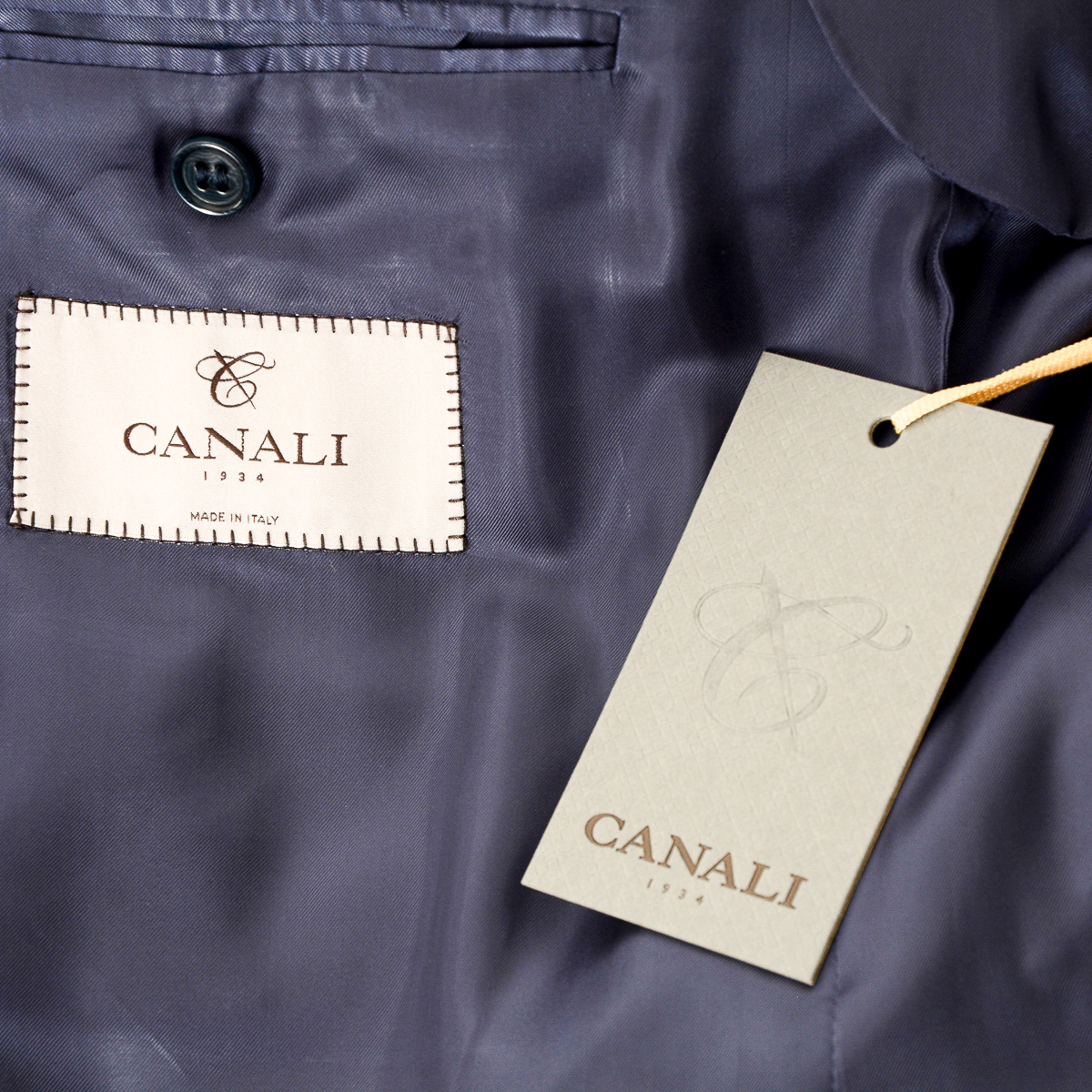 Chaqueta Canali para hombre de manga larga azul