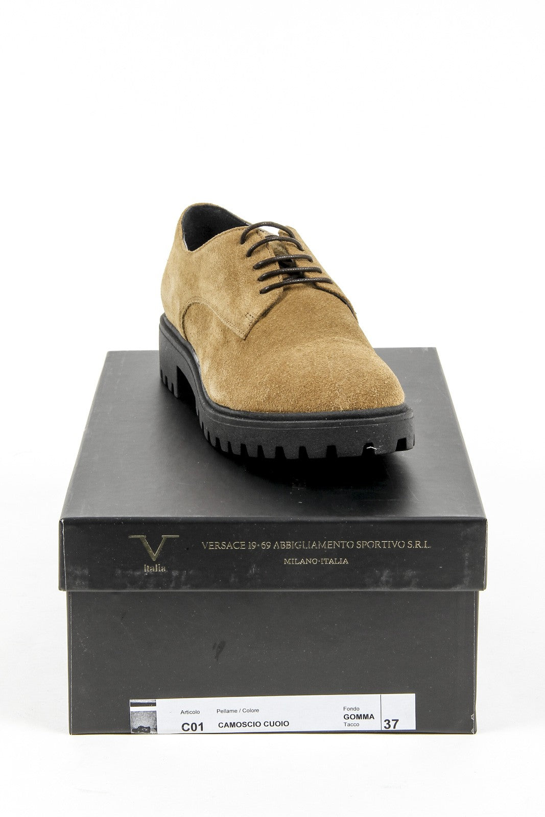 V 1969 Italia Zapato con cordones para mujer C01 CAMOSCIO CUOIO