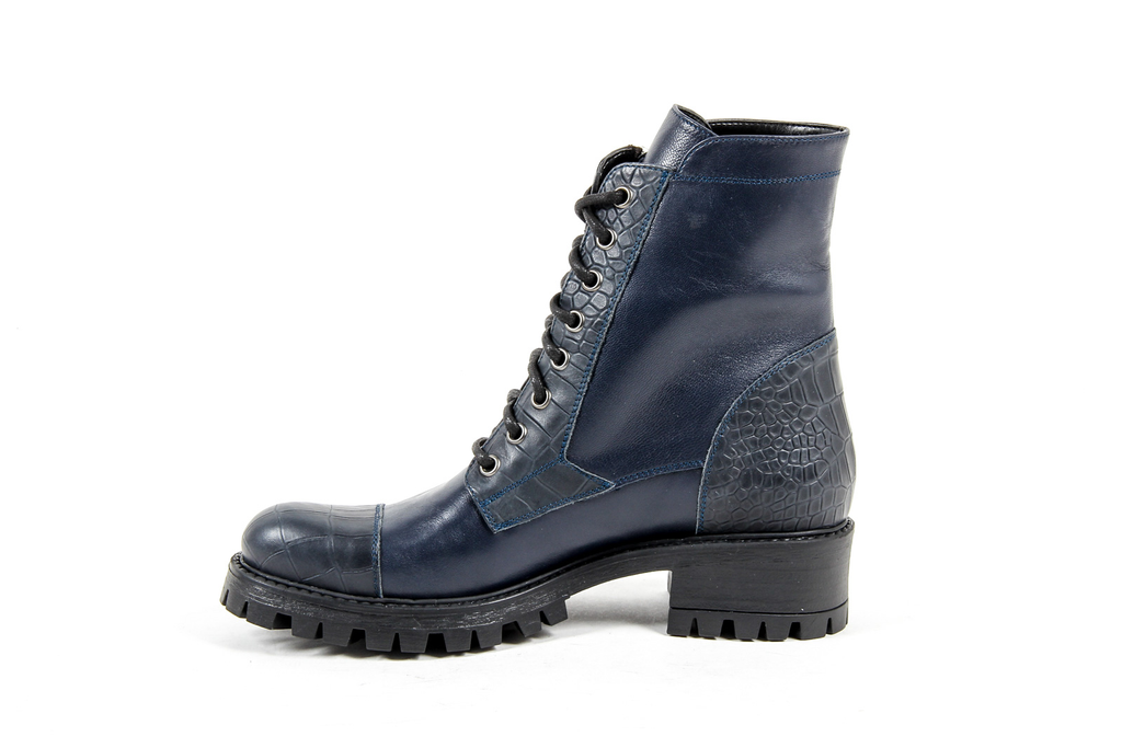 V 1969 Italia Womens Short Boot Blue STONE