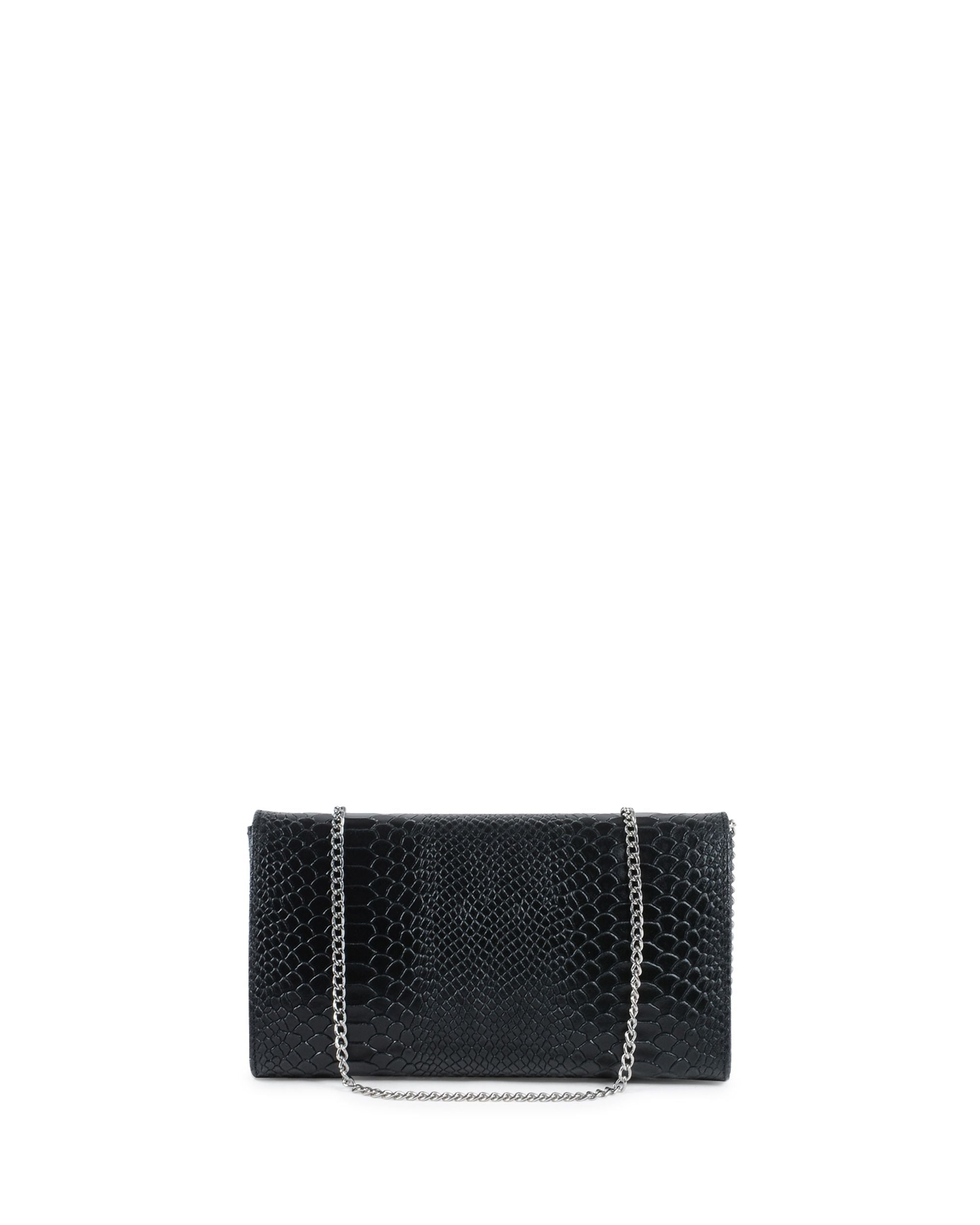 V Italia Womens Shoulder Bag Black V1513 PITONE STAMPATO NERO