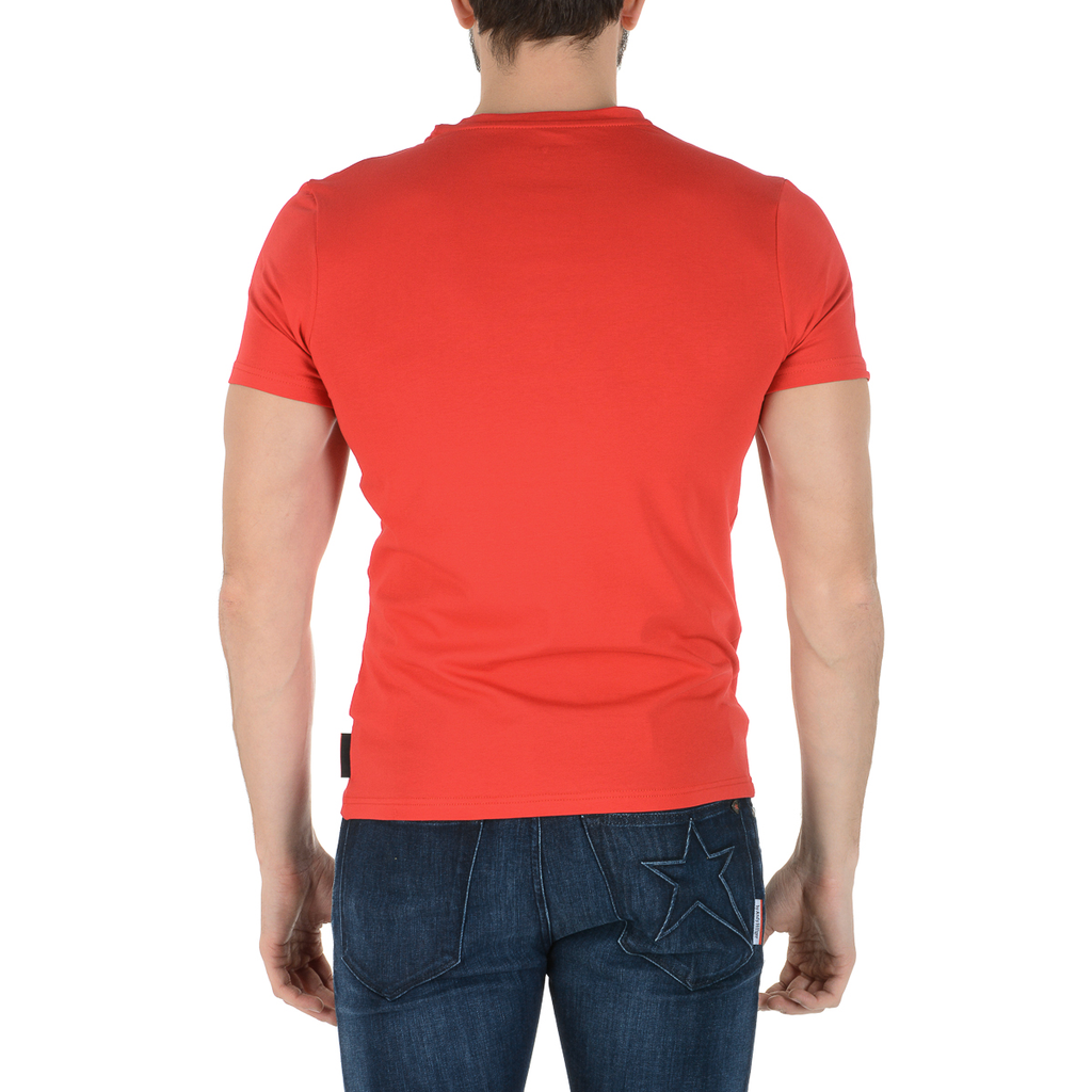Camiseta Andrew Charles para hombre, manga corta, cuello redondo, roja, KEITA