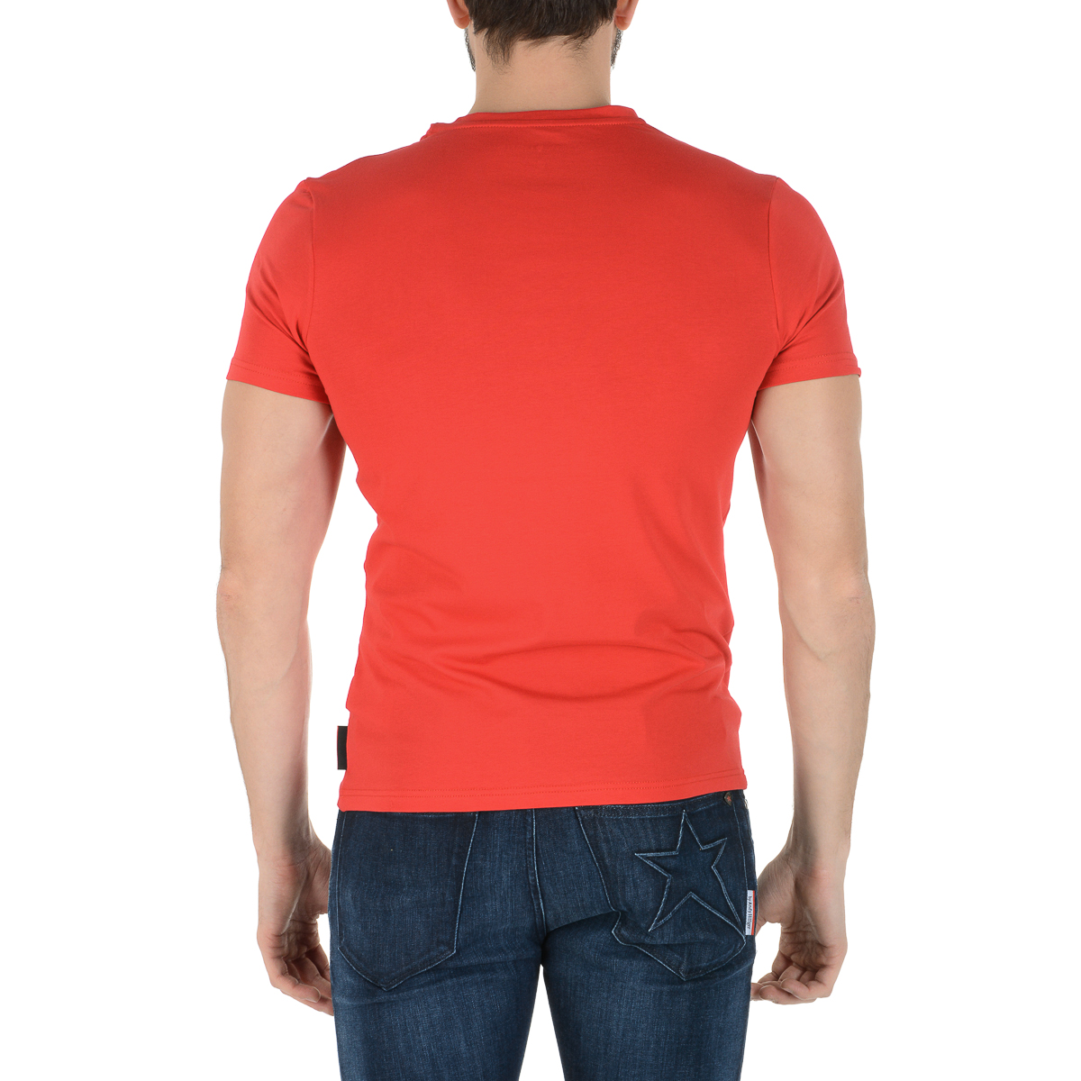 Camiseta Andrew Charles para hombre, manga corta, cuello redondo, roja, KEITA