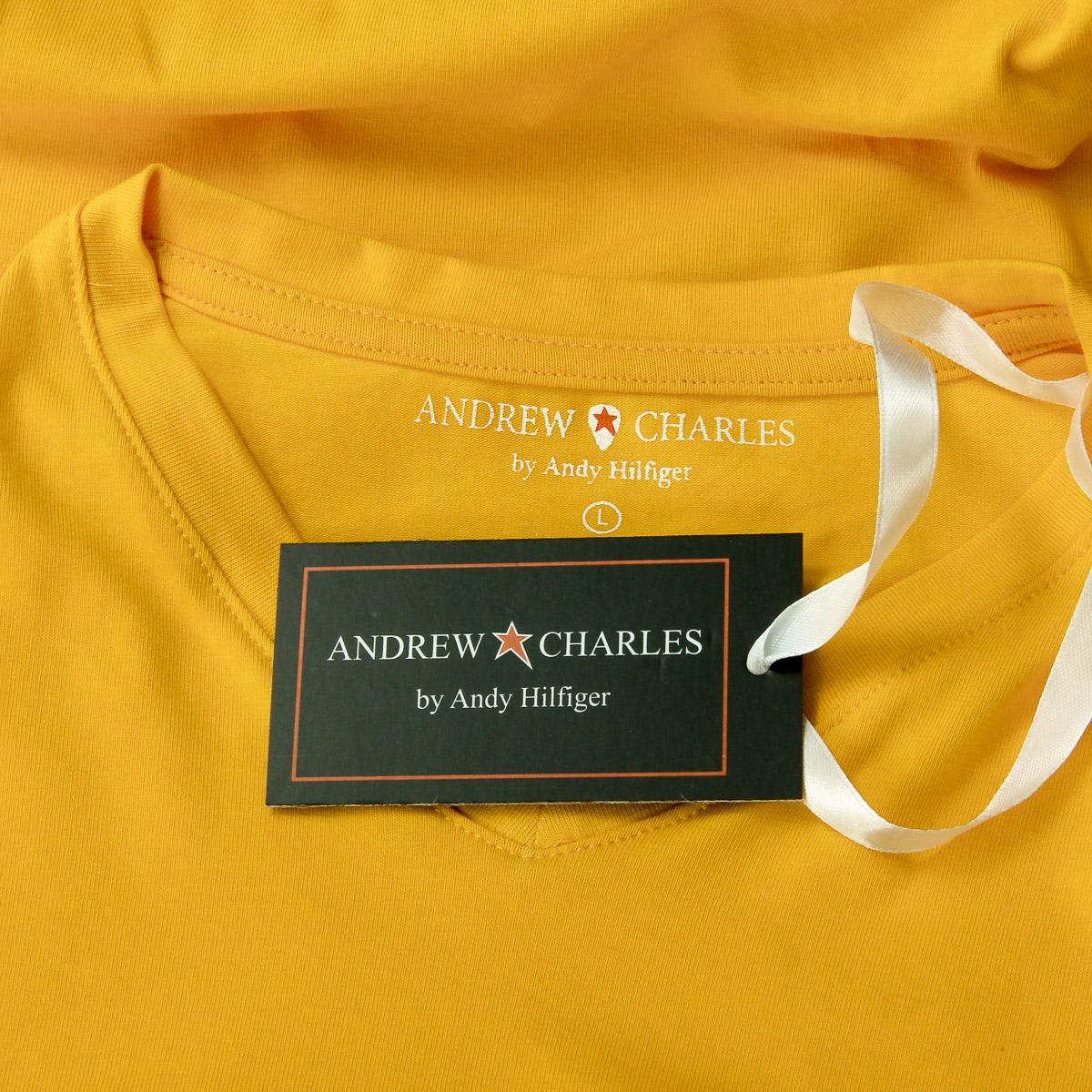 Camiseta Andrew Charles para hombre, manga corta, cuello en V, amarilla, KENAN